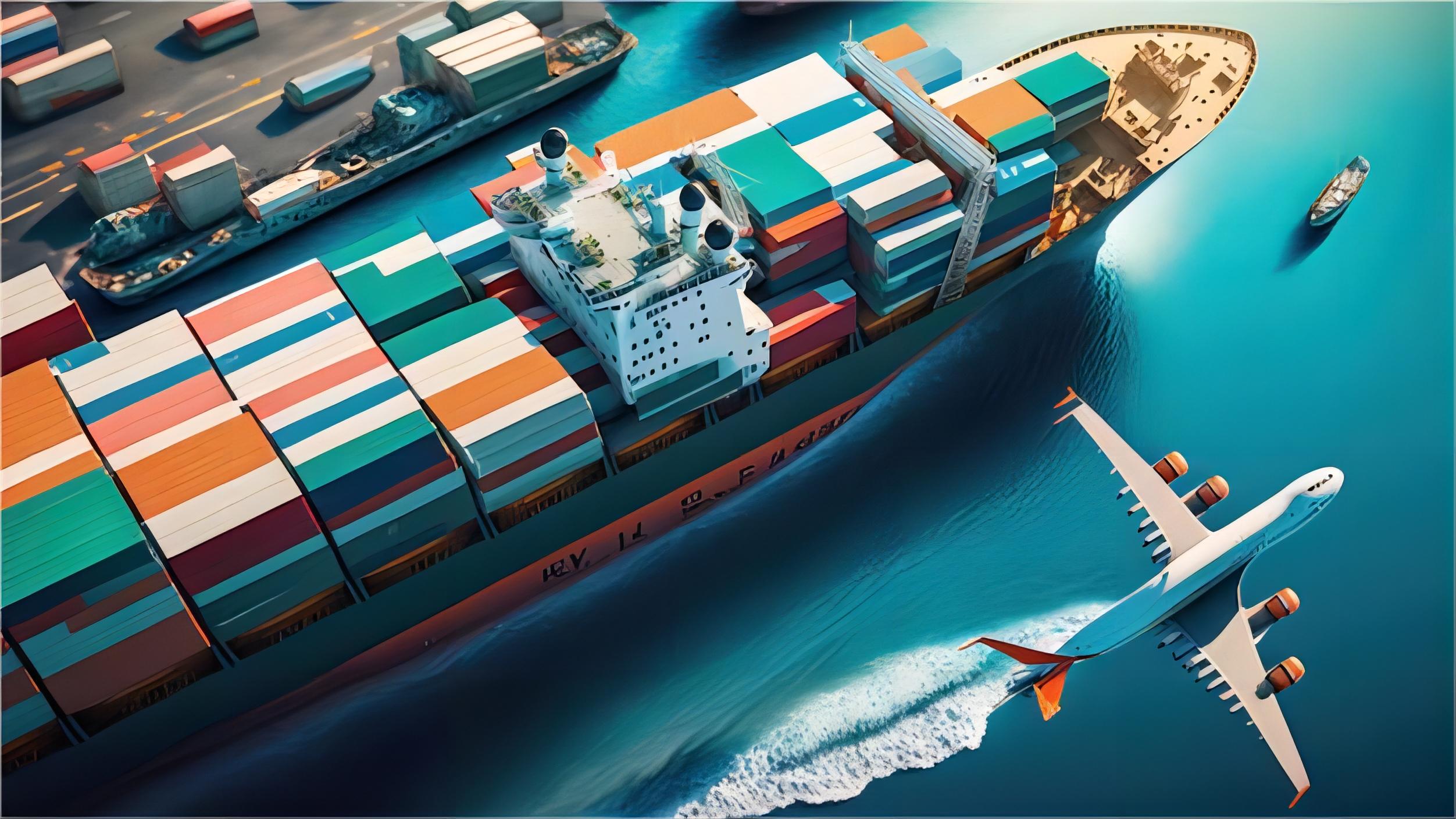 Container ship arriving at an Italian port for customs clearance from China