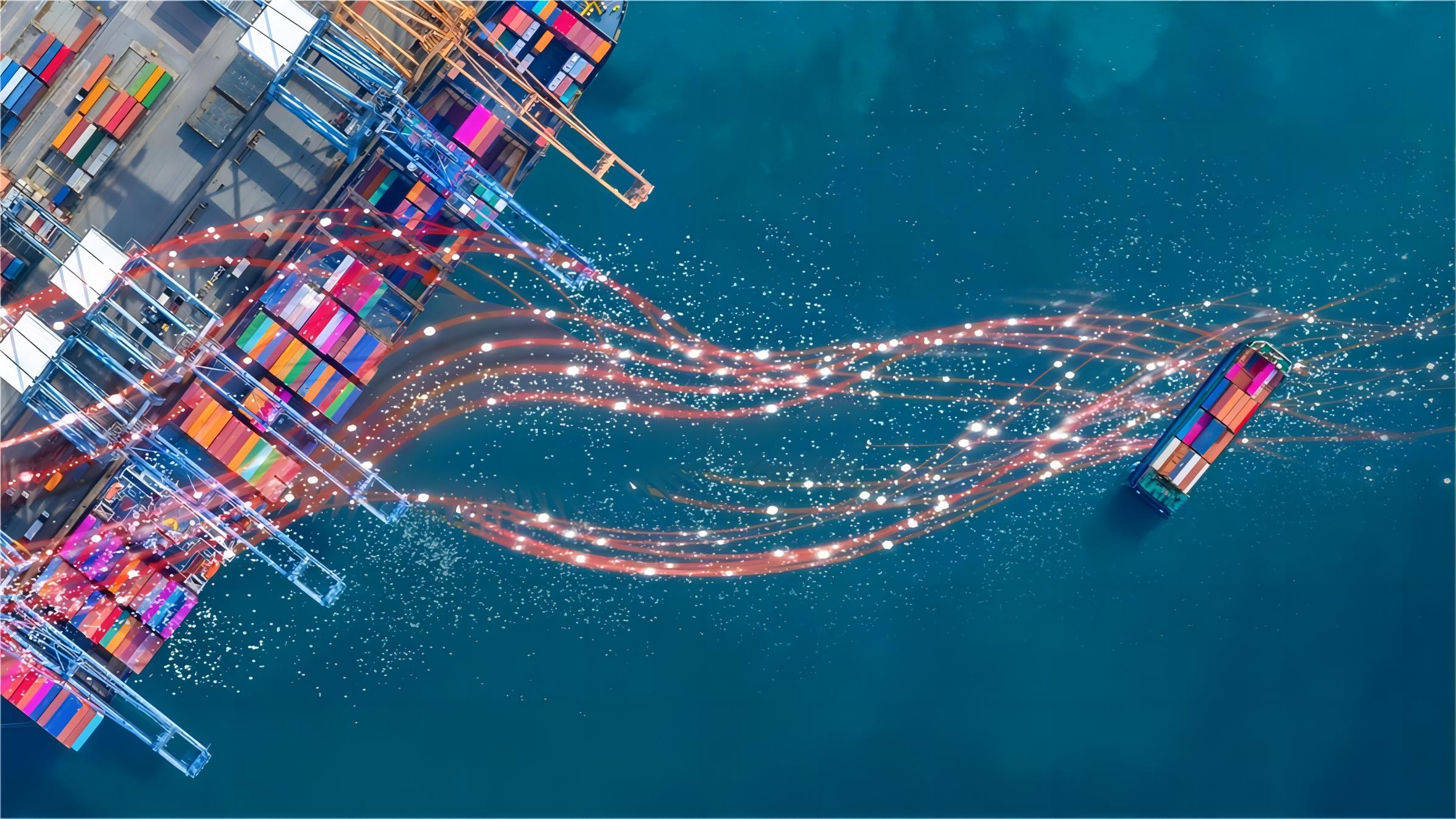 Global logistics map showing shipping routes from China to Mexico