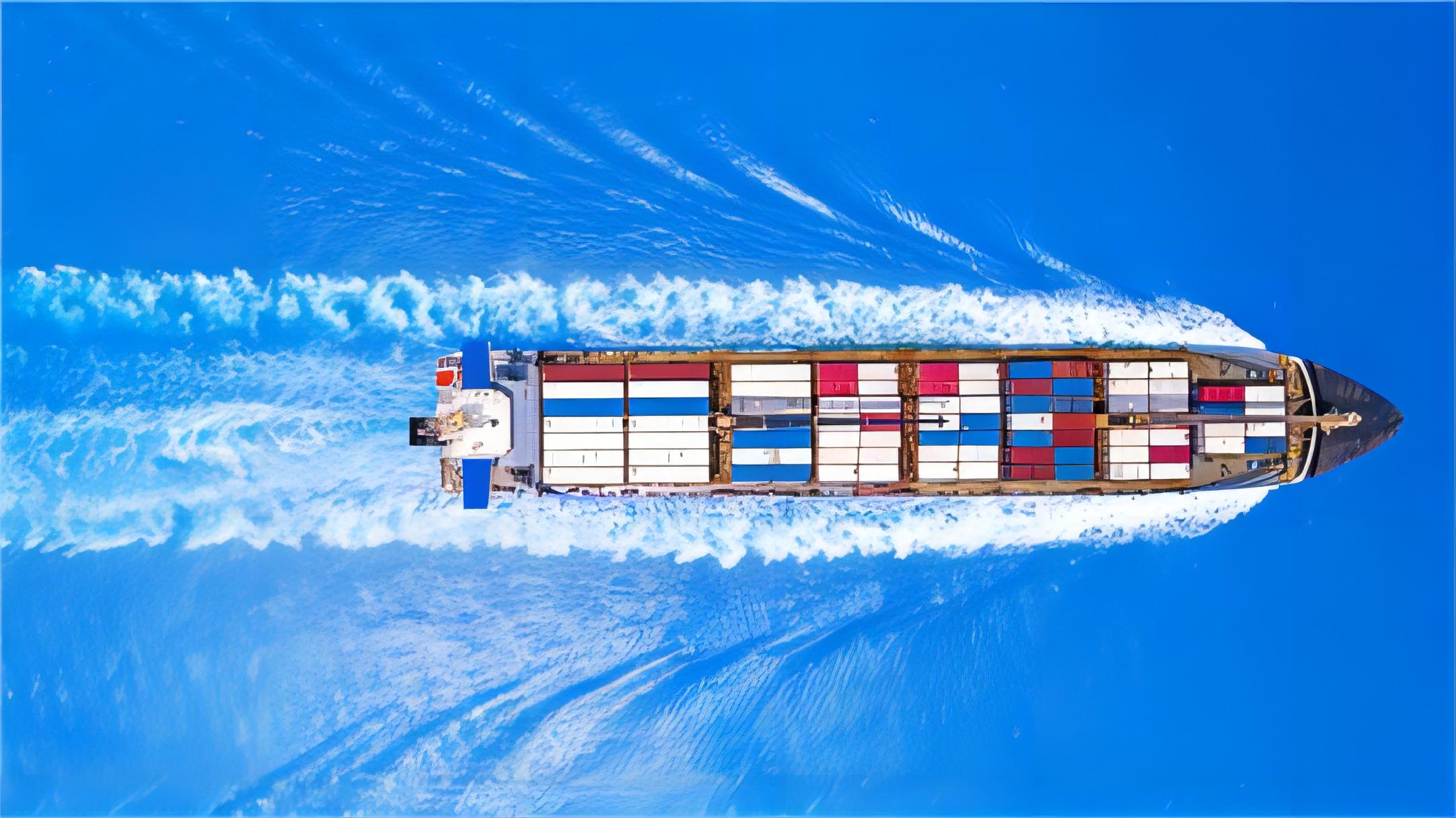 Cargo ship at a busy Chinese port representing LCL shipping China 2026