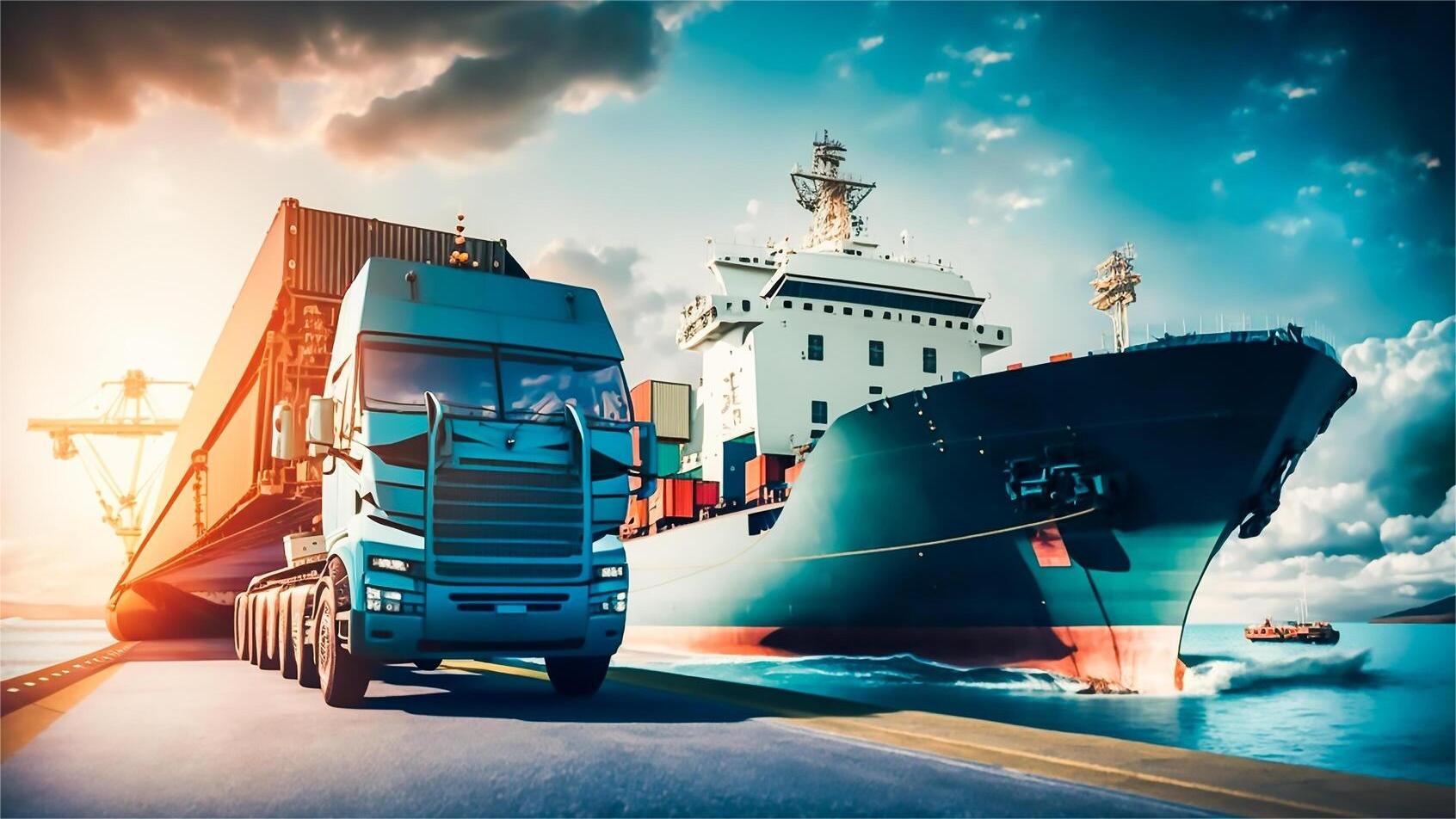 Cargo ship at an Italian port representing customs clearance China Italy