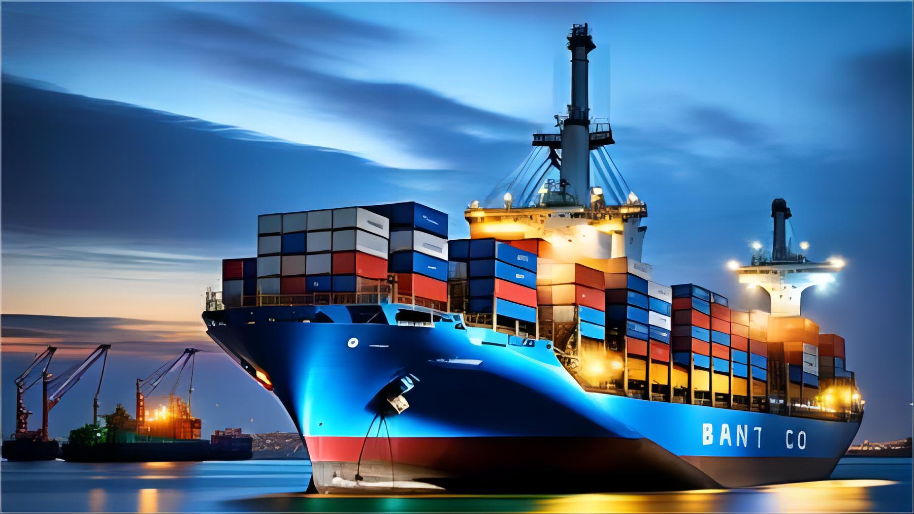 Cargo ship transporting containers for international trade