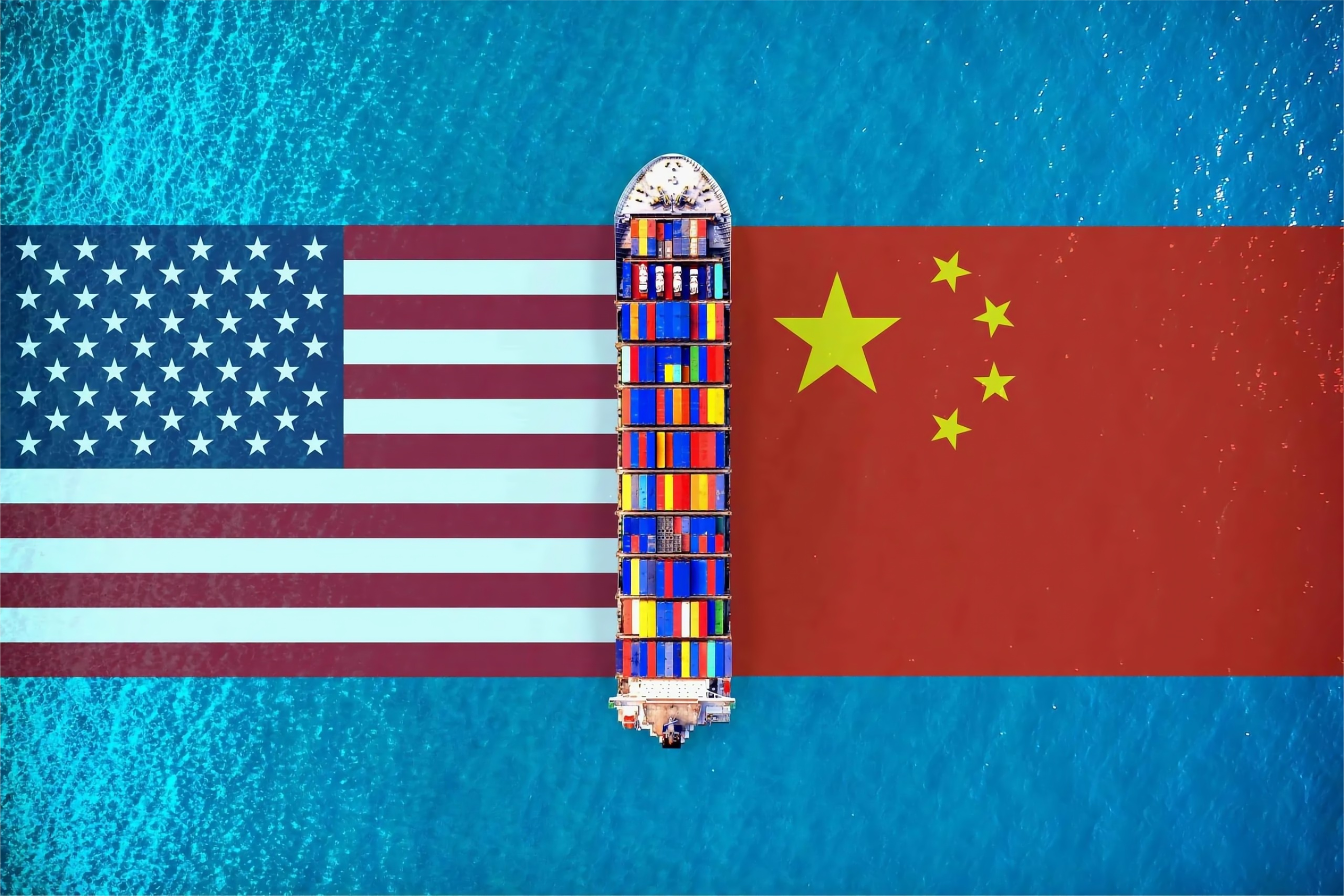 Cargo ship transporting containers from China to Australia