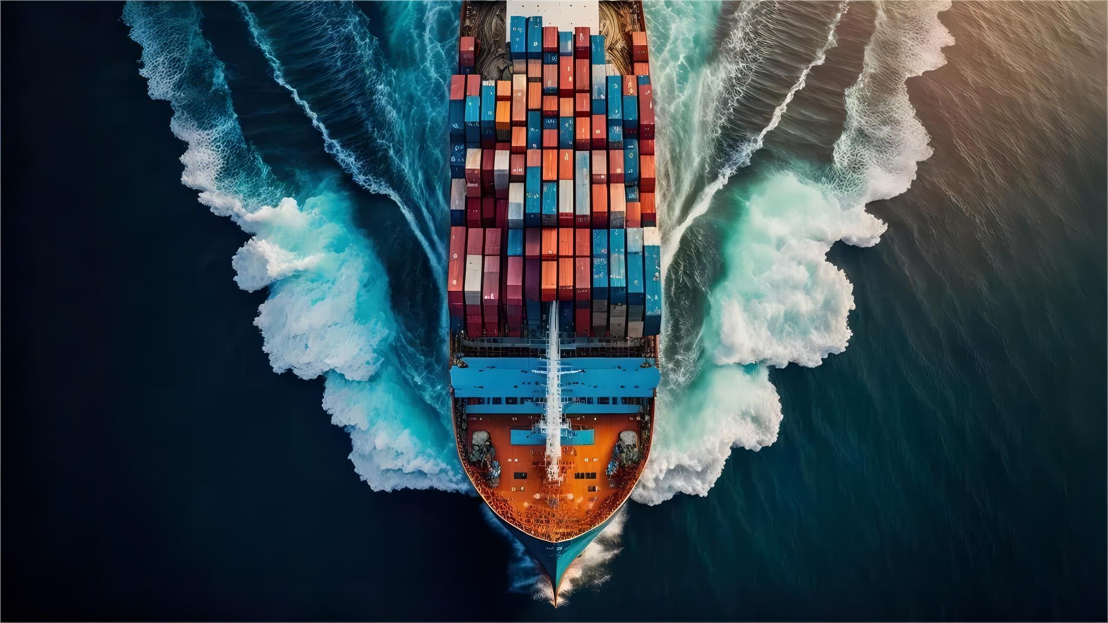 Cargo ship and airplane representing multimodal shipping options