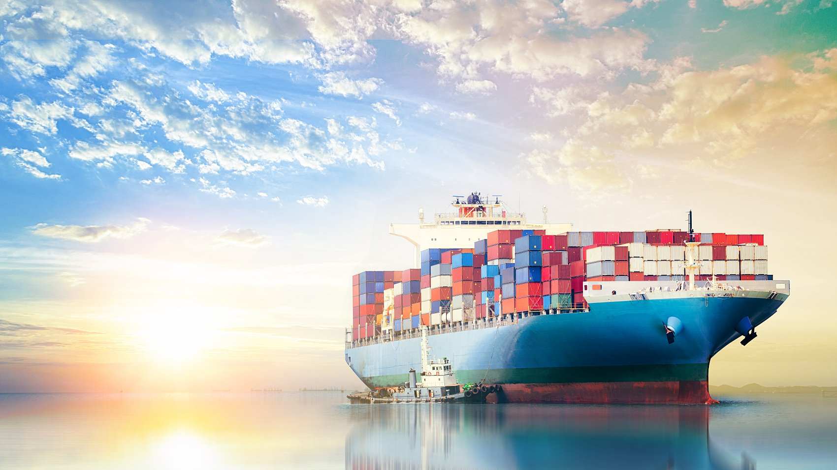 Cargo ship at a busy Chinese port representing international shipping rates