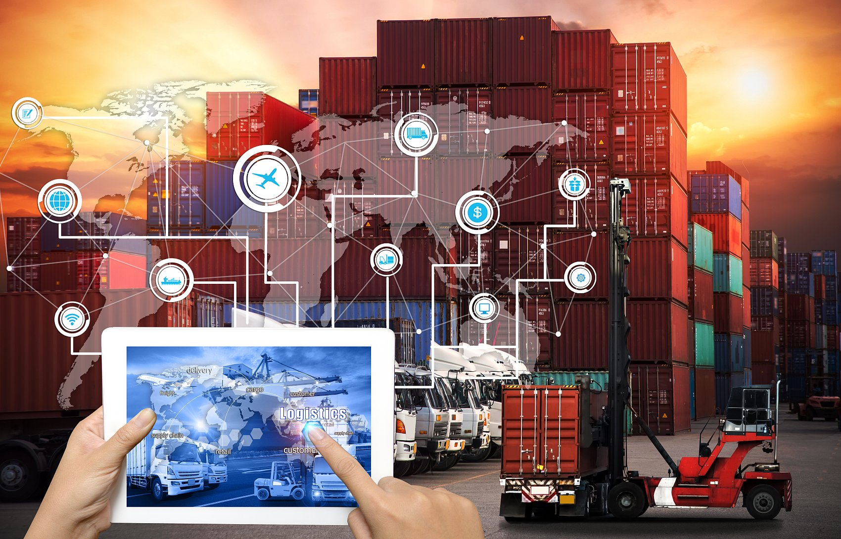 Customs clearance documentation and cargo handling at a Chinese port