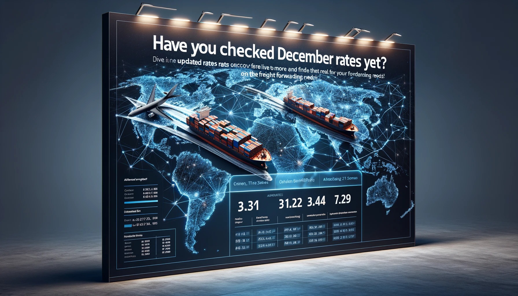 Comparison table showing sea freight vs air freight transit times